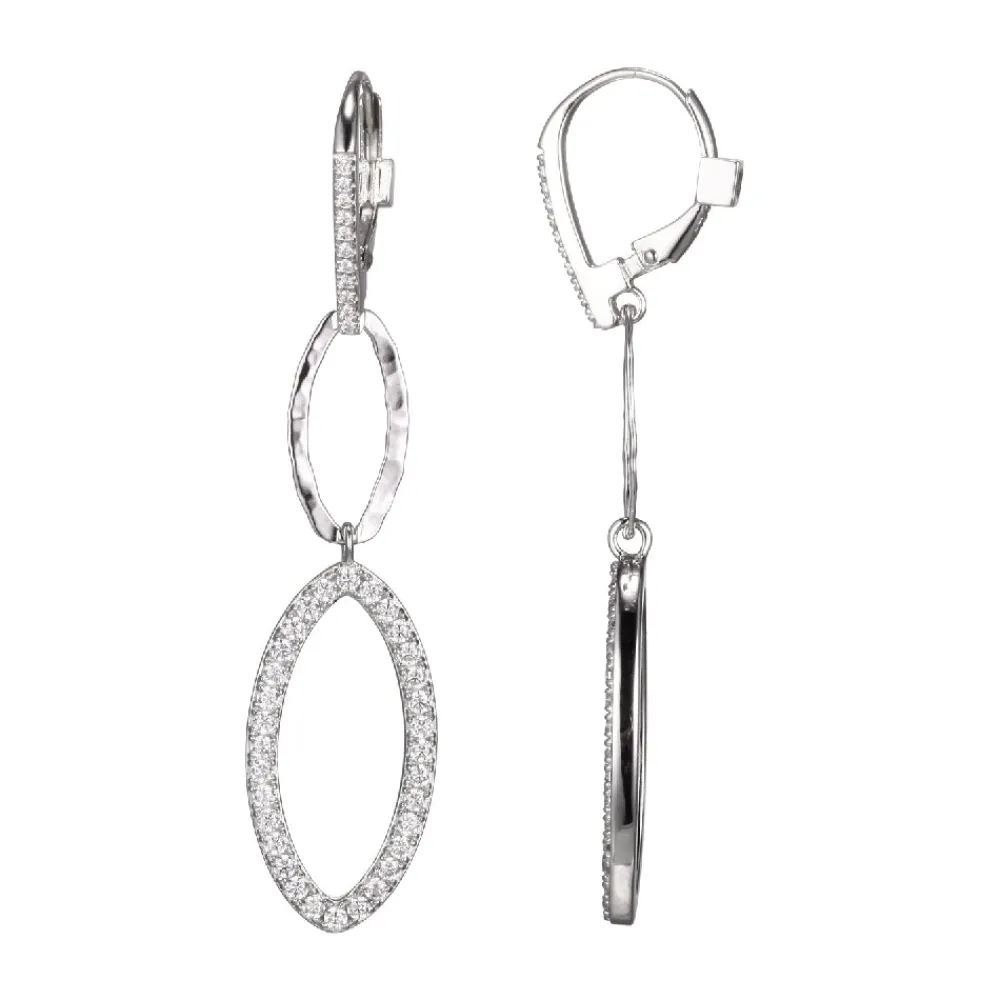Elle Jewelry Paris 1901 E10189WZ- Silver With Cz Earrings | Earrings