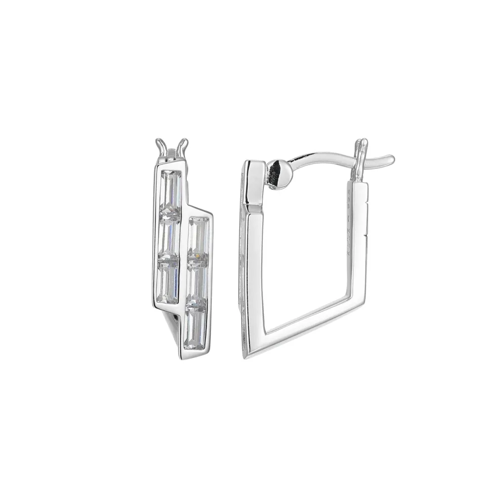 Elle Jewelry Paris 1901 LE0058- Stone Earring | Silver With Cz Earrings