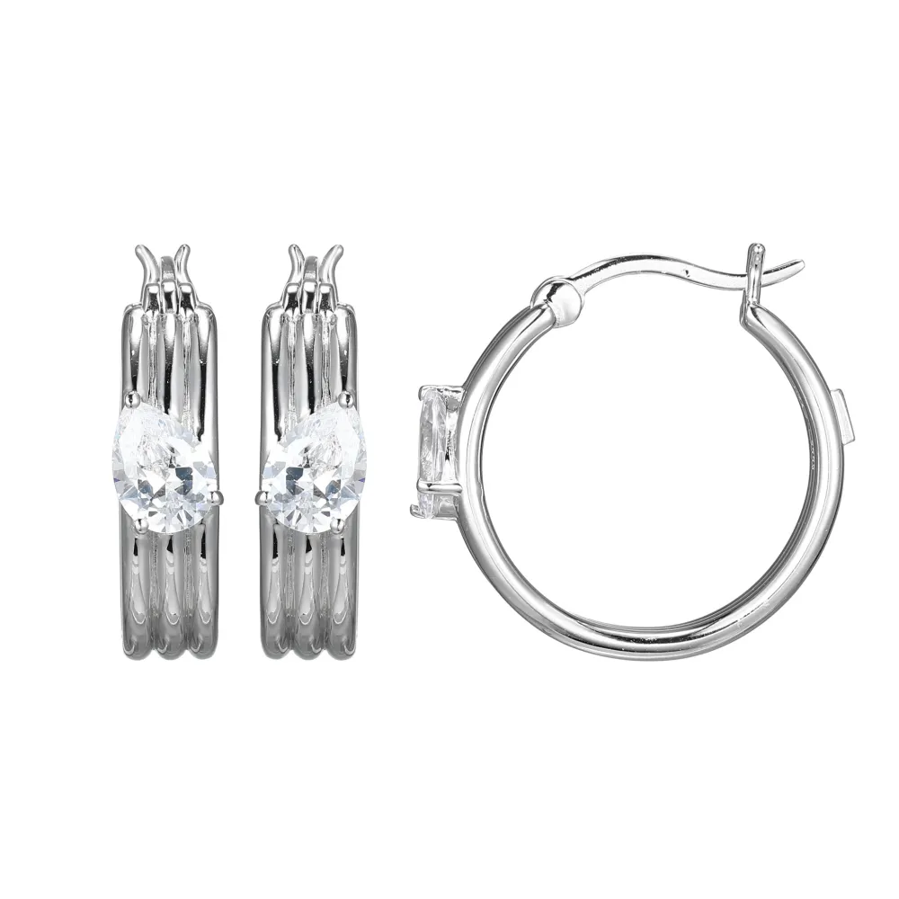 Elle Jewelry Paris 1901 LE0110- Stone Earring | Silver With Cz Earrings