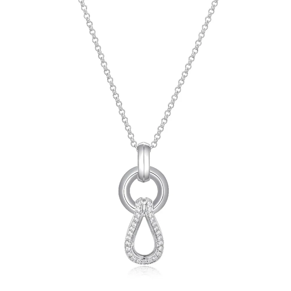 Elle Jewelry Paris 1901 N10221W18- Silver With Cz Necklaces | Necklaces