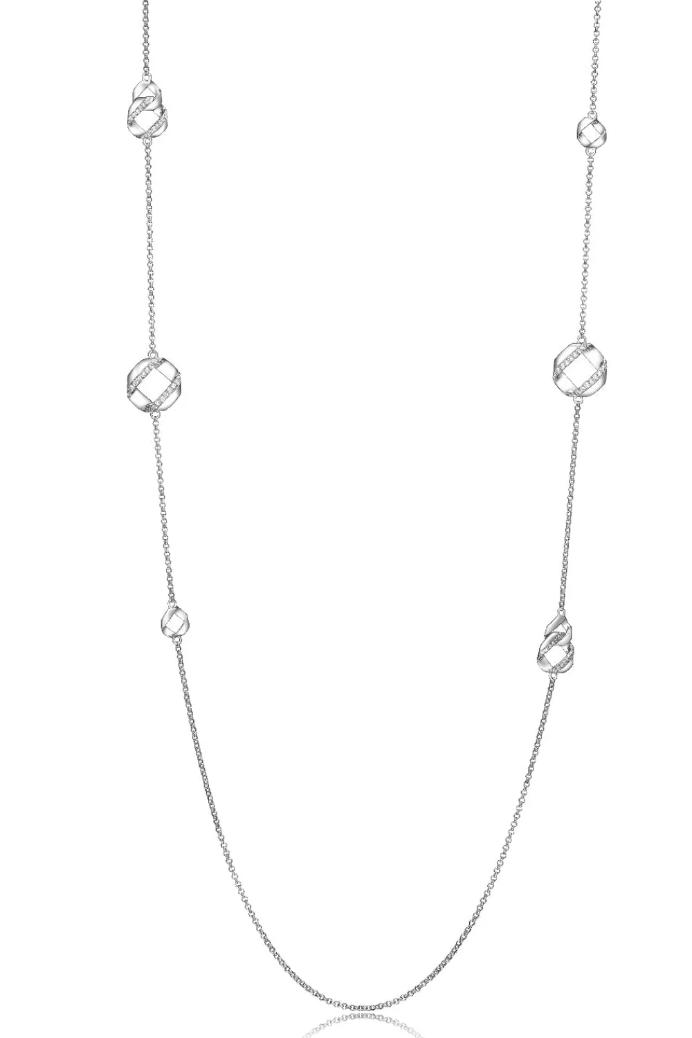 Elle Jewelry Paris 1901 N10231WZ36- Silver With Cz Necklaces | Necklaces