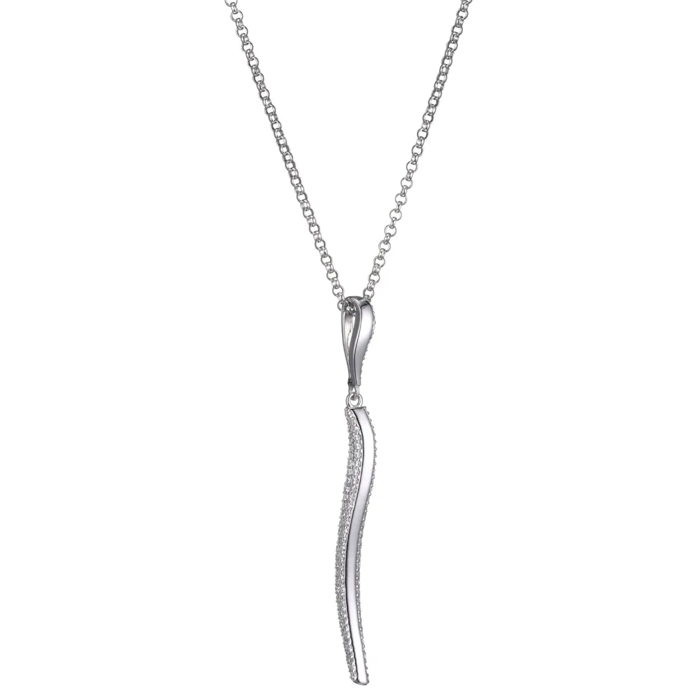 Elle Jewelry Paris 1901 N10173WZ28- Silver With Cz Necklaces | Necklaces