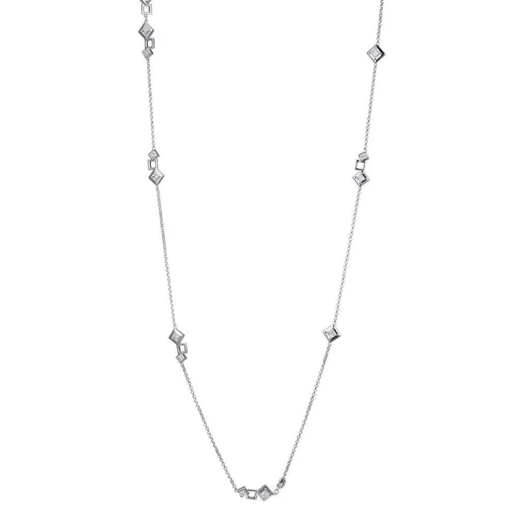 Elle Jewelry Paris 1901 N10193WZ36- Stone Necklace | Silver With Cz Necklaces