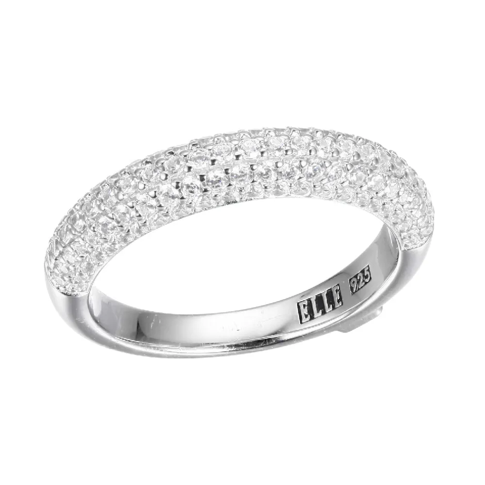Elle Jewelry Paris 1901 R10293- Silver No Stone Rings | Silver With Cz Rings